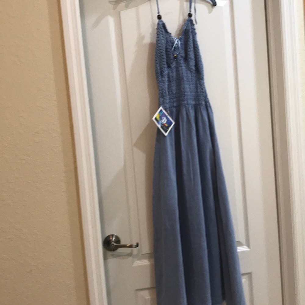 NEW Jean halter dress by Bolufe. S